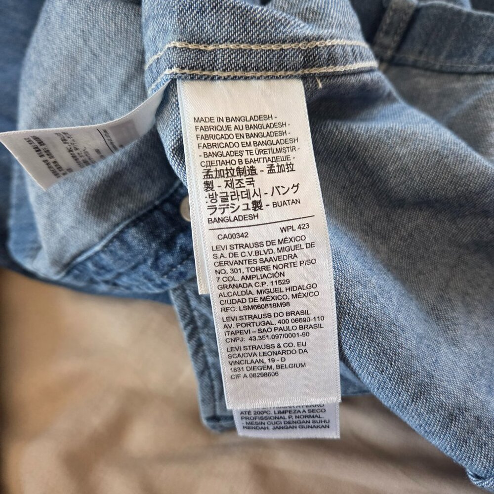 Levi's  | Classic Western Denim Snap Front Shirt Dress | Size XL - Picture 4 of 10